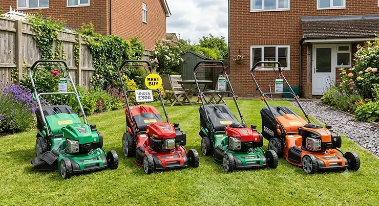 An overview of the best petrol lawn mowers under 300 pounds available for UK gardens