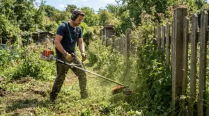 Tackling overgrown garden boundaries in a cordless strimmer vs corded strimmer effectiveness test