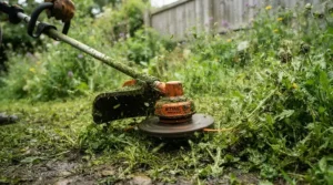 Analyzing electric strimmer vs cordless strimmer power consistency while cutting through overgrown grass edges.