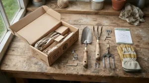 Unboxing affordable lawn edgers under £50 to show what parts are included in the affordable kit.