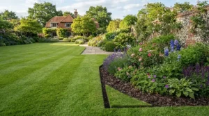 The crisp finish achieved by using a lawn edging tool for clean borders