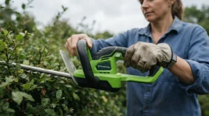 Ergonomic handling differences highlighted in a manual vs electric lawn edger setup.